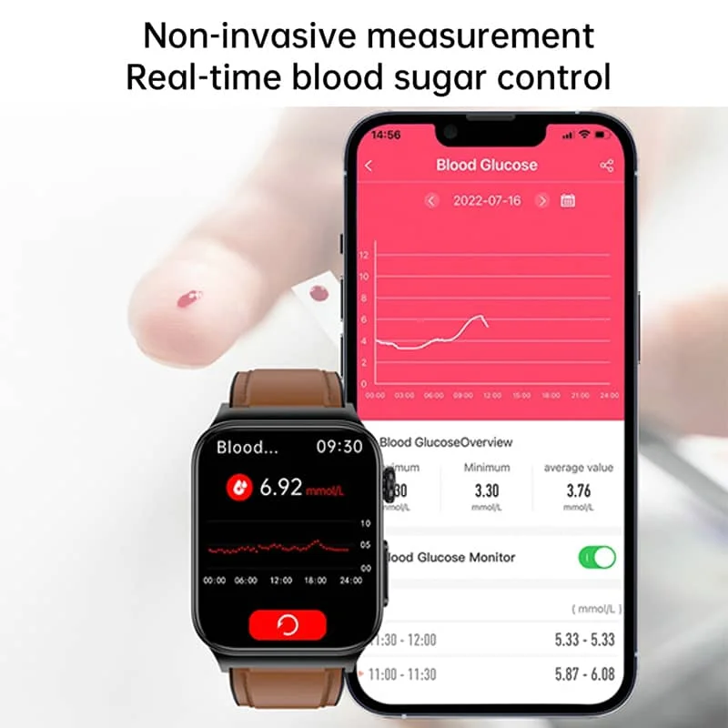 Geavanceerde gezondheidsmonitoring smartwatch met ECG-tracking