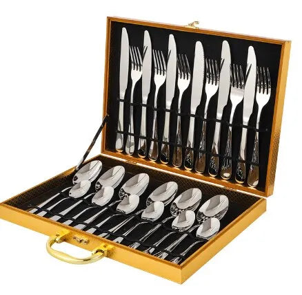 Gouden bestekset roestvrij staal elegante dinerset