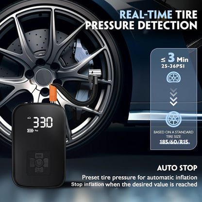 AirPump Pro draagbare luchtcompressor met digitaal display en LED-licht