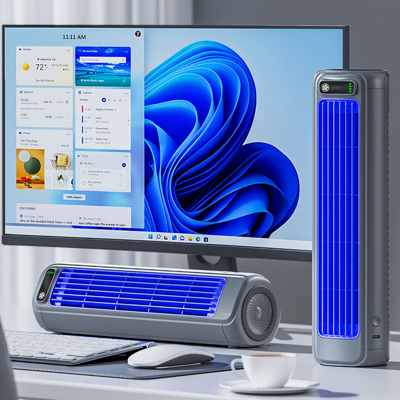 AirWave draagbare oplaadbare airconditioner mini ventilator met 12 uur batterij