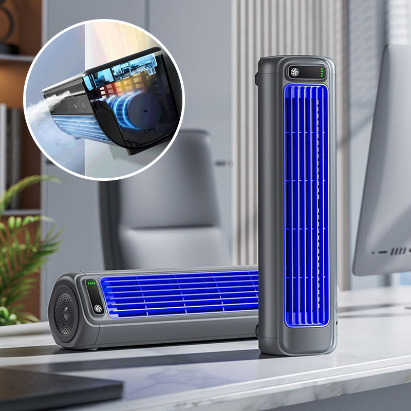 AirWave draagbare oplaadbare airconditioner mini ventilator met 12 uur batterij
