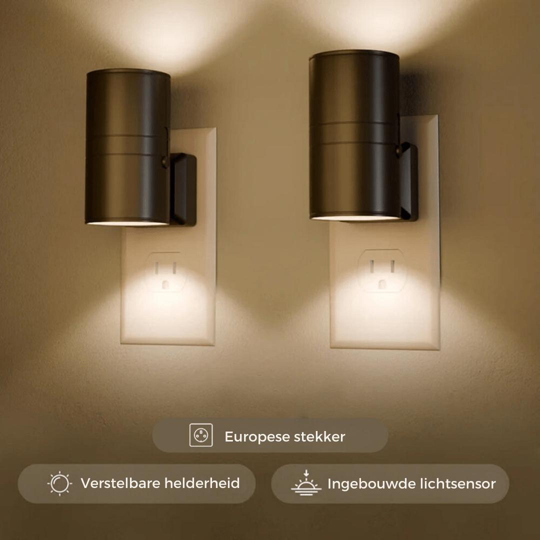 Alova LED Stekker Wandlamp Dimmbare Sensorlamp voor Gangen Slaapkamers en Trappen