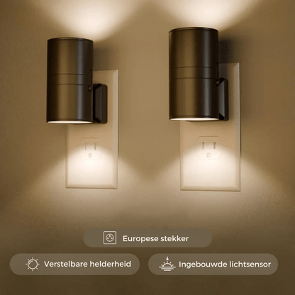 Alova LED Stekker Wandlamp Dimmbare Sensorlamp voor Gangen Slaapkamers en Trappen