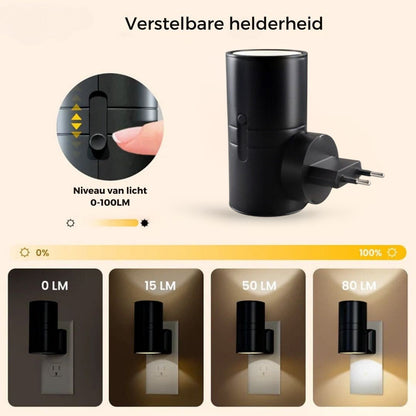 Alova LED Stekker Wandlamp Dimmbare Sensorlamp voor Gangen Slaapkamers en Trappen