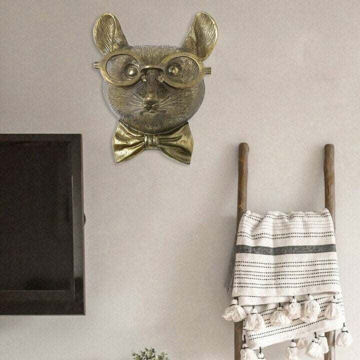 Dierenkop wanddecoratie stijlvolle speelse resin wandkunst