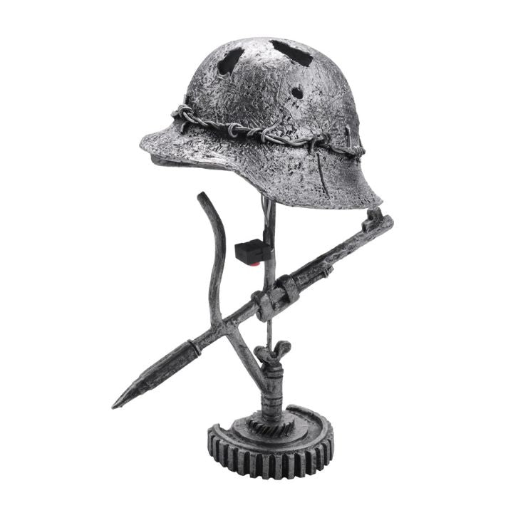 AntiqueLume vintage stalen helm tafellamp
