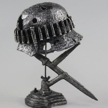 AntiqueLume vintage stalen helm tafellamp