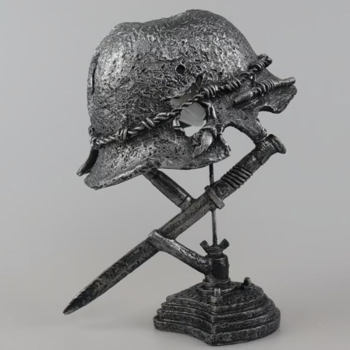 AntiqueLume vintage stalen helm tafellamp