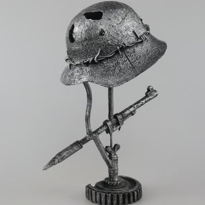 AntiqueLume vintage stalen helm tafellamp