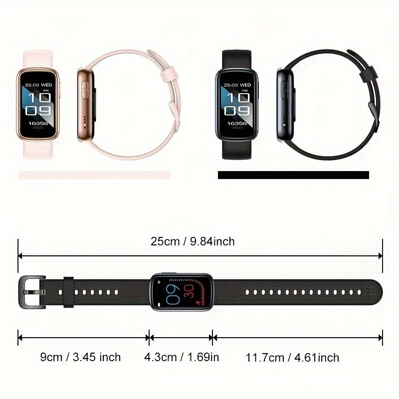 AquaFit waterdichte smartwatch fitness tracker met lange batterijduur