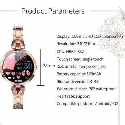 AquaFit dames waterdichte fitness smartwatch