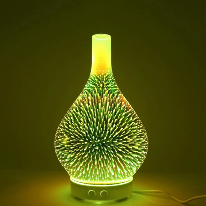 AromaBurst 3D glazen essentiële olie diffuser met LED-licht