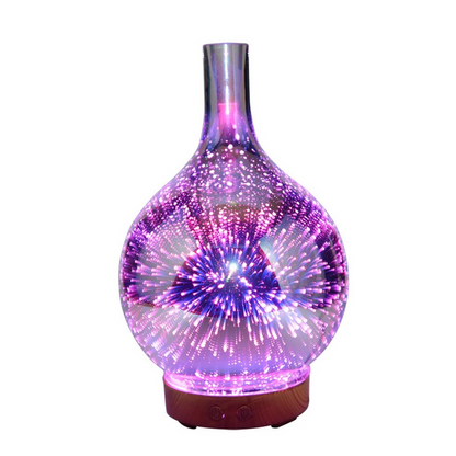 AromaBurst 3D glazen essentiële olie diffuser met LED-licht