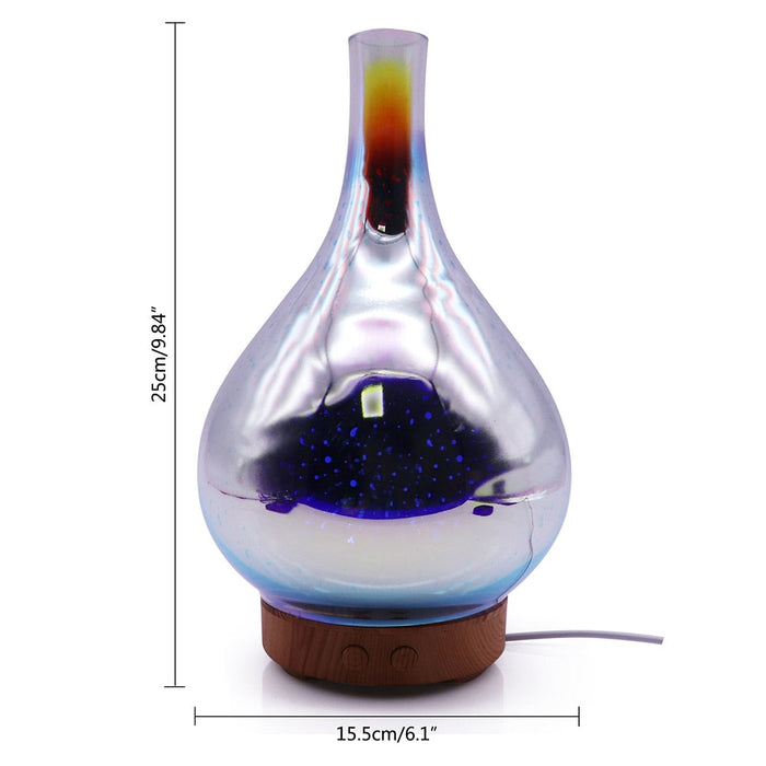 AromaBurst 3D glazen essentiële olie diffuser met LED-licht