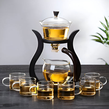 Artisan magnetische glazen theepotset met infuser druppelvrij ontwerp