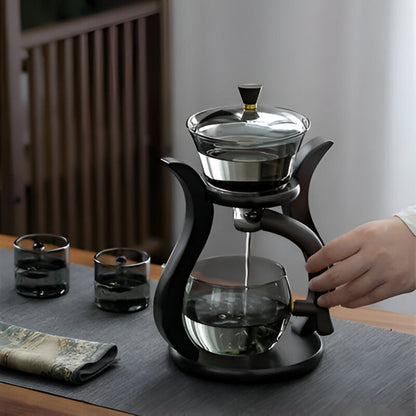 Artisan magnetische glazen theepotset met infuser druppelvrij ontwerp