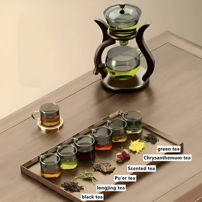 Artisan magnetische glazen theepotset met infuser druppelvrij ontwerp