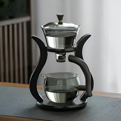 Artisan magnetische glazen theepotset met infuser druppelvrij ontwerp