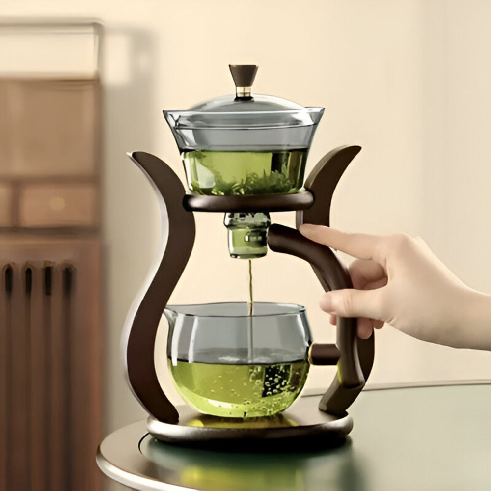 Artisan magnetische glazen theepotset met infuser druppelvrij ontwerp