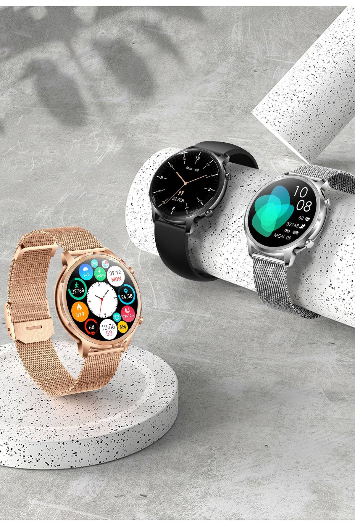 Aurora Dames Smartwatch Stijlvolle Fitness- en Notificatiehorloge