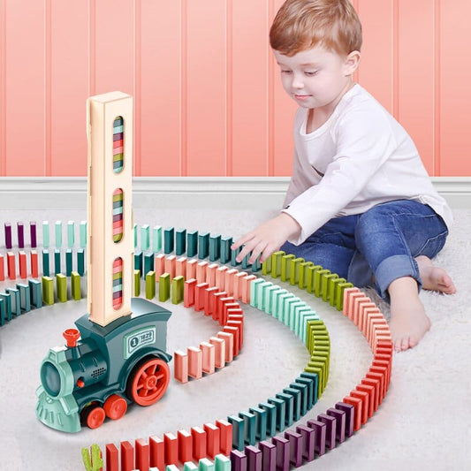 Automatic Domino Train Toy for Creative Kids Play