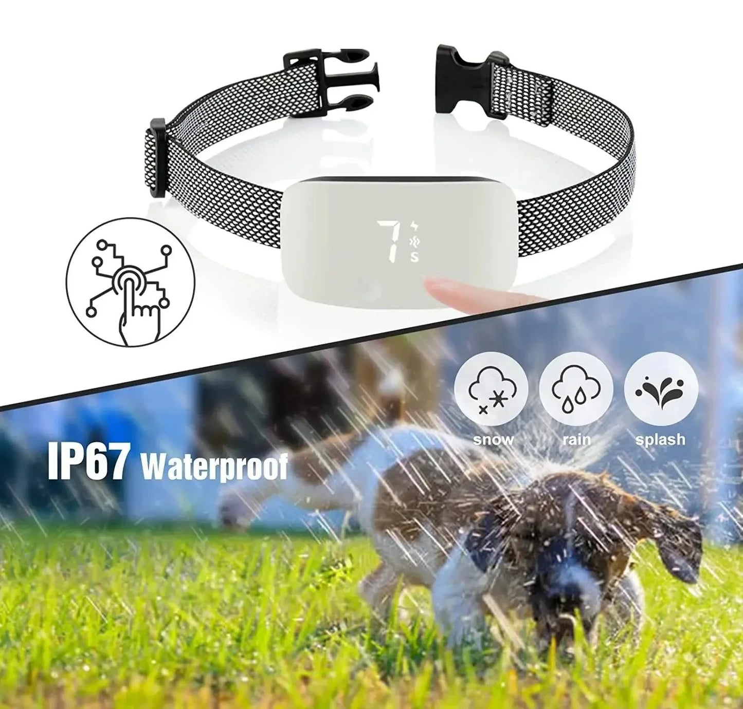 Automatische anti-blaf hondenhalsband oplaadbare waterdichte trainingshalsband voor alle rassen