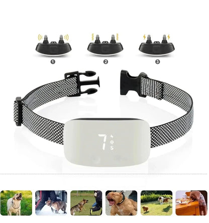 Automatische anti-blaf hondenhalsband oplaadbare waterdichte trainingshalsband voor alle rassen