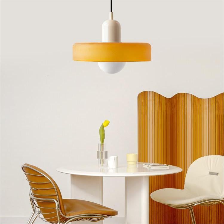 Bauhaus glazen hanglamp gekleurde hanglamp