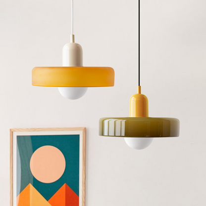 Bauhaus glazen hanglamp gekleurde hanglamp