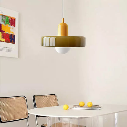 Bauhaus glazen hanglamp gekleurde hanglamp