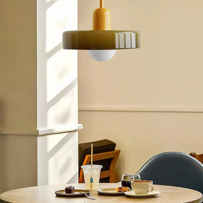 Bauhaus glazen hanglamp gekleurde hanglamp