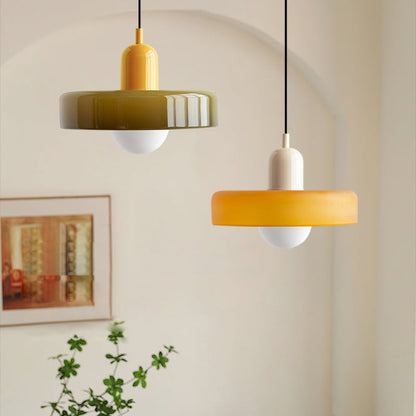 Bauhaus glazen hanglamp gekleurde hanglamp
