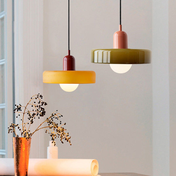Bauhaus glazen hanglamp gekleurde hanglamp