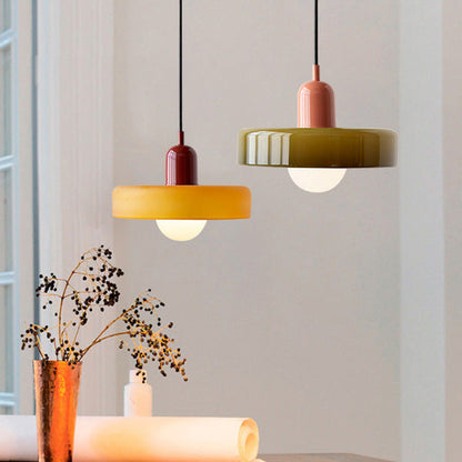 Bauhaus glazen hanglamp gekleurde hanglamp