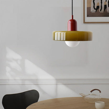 Bauhaus glazen hanglamp gekleurde hanglamp