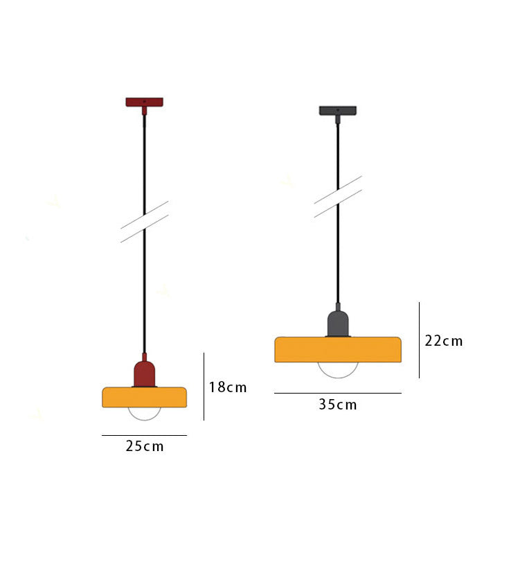 Bauhaus glazen hanglamp gekleurde hanglamp