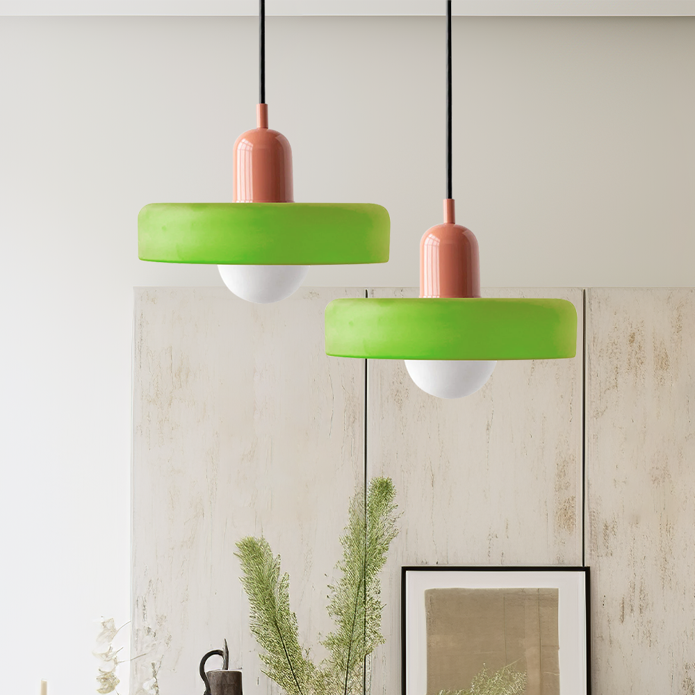 Bauhaus glazen hanglamp gekleurde hanglamp