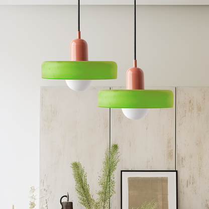 Bauhaus glazen hanglamp gekleurde hanglamp
