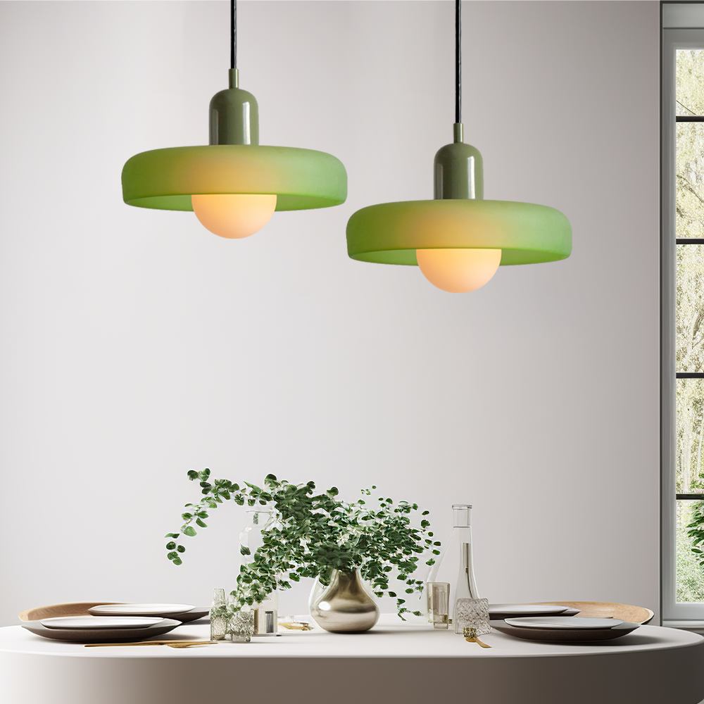 Bauhaus glazen hanglamp gekleurde hanglamp