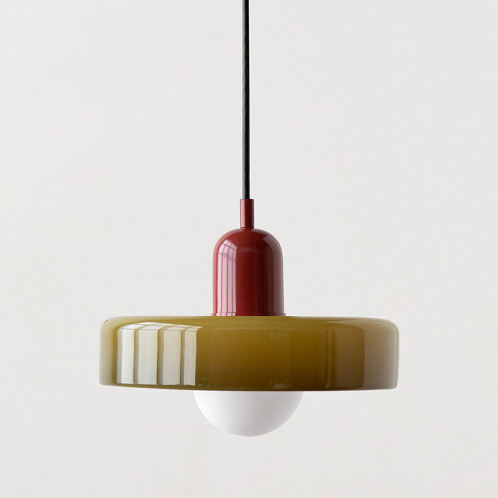 Bauhaus glazen hanglamp gekleurde hanglamp