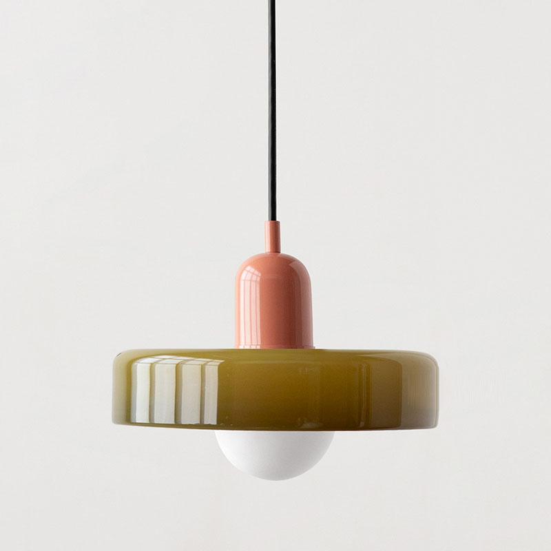 Bauhaus glazen hanglamp gekleurde hanglamp