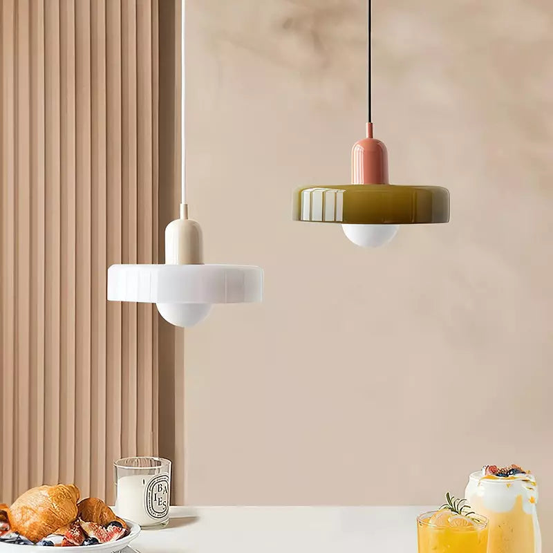 Bauhaus glazen hanglamp gekleurde hanglamp