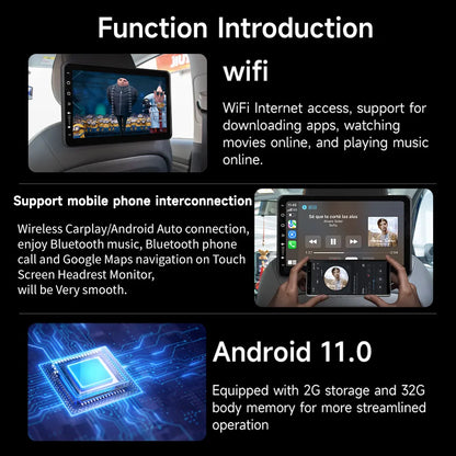 Bluetooth Auto Hoofdsteunscherm Ultra HD Achterbank Entertainment Display