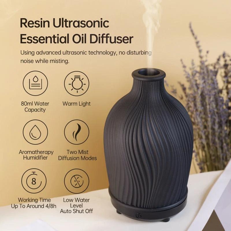 BohoBreeze ultrasone aroma diffuser en luchtbevochtiger vaasdesign