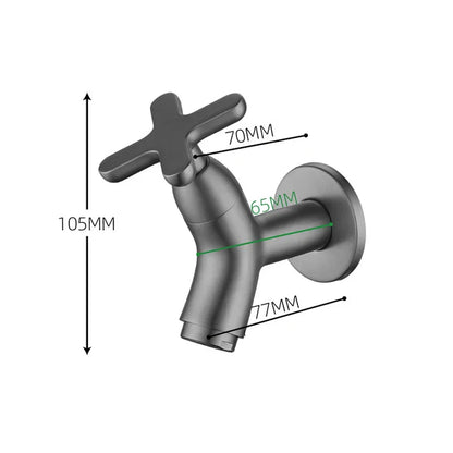 BrassFlow massief messing wandgemonteerde koudwaterkraan