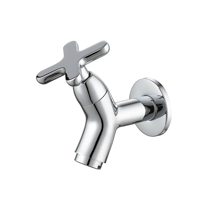 BrassFlow massief messing wandgemonteerde koudwaterkraan