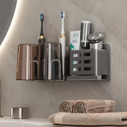 BristleHub wandgemonteerde tandenborstelhouder aluminium badkamerorganizer