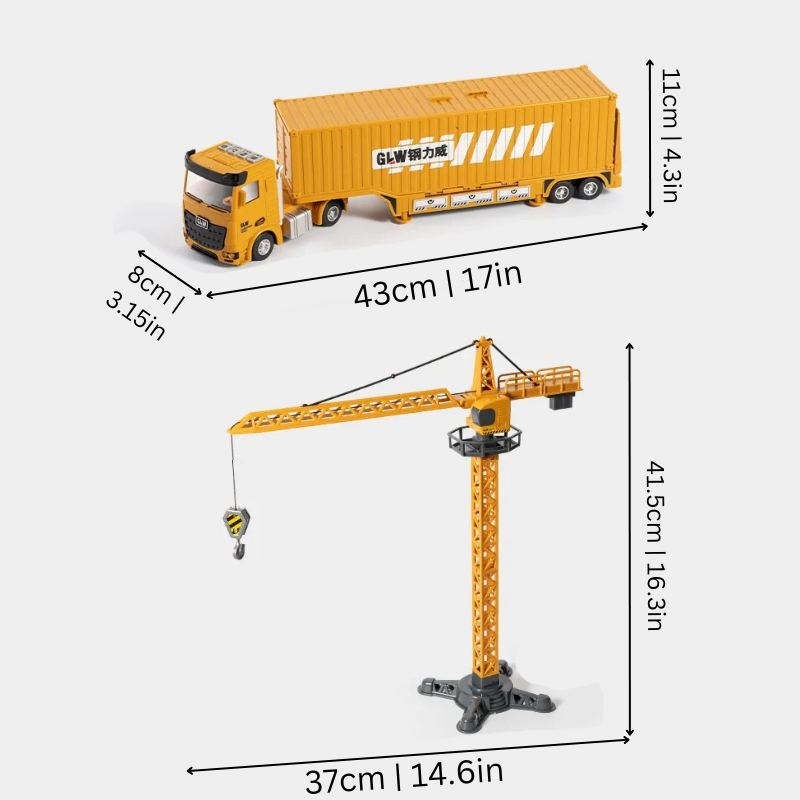 BrixBuddy 2-in-1 Bouwtruck Speelgoed met Mini Voertuigen en Speelset