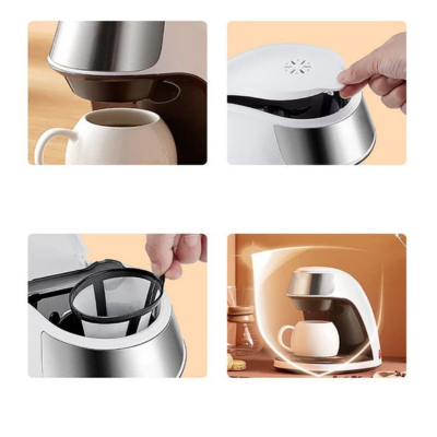 CaféNest Compacte Automatische Koffiemachine met Keramische Kop
