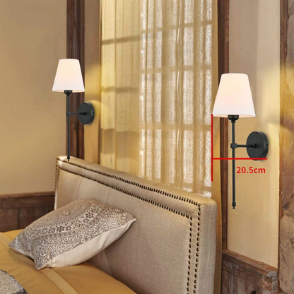 Oplaadbare LED wandlamp met stoffen kap en verstelbare kleuren